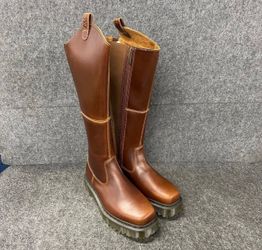 DR. MARTENS Amaayah Knee High Leather Boot Women's Size 8 Butterscotch