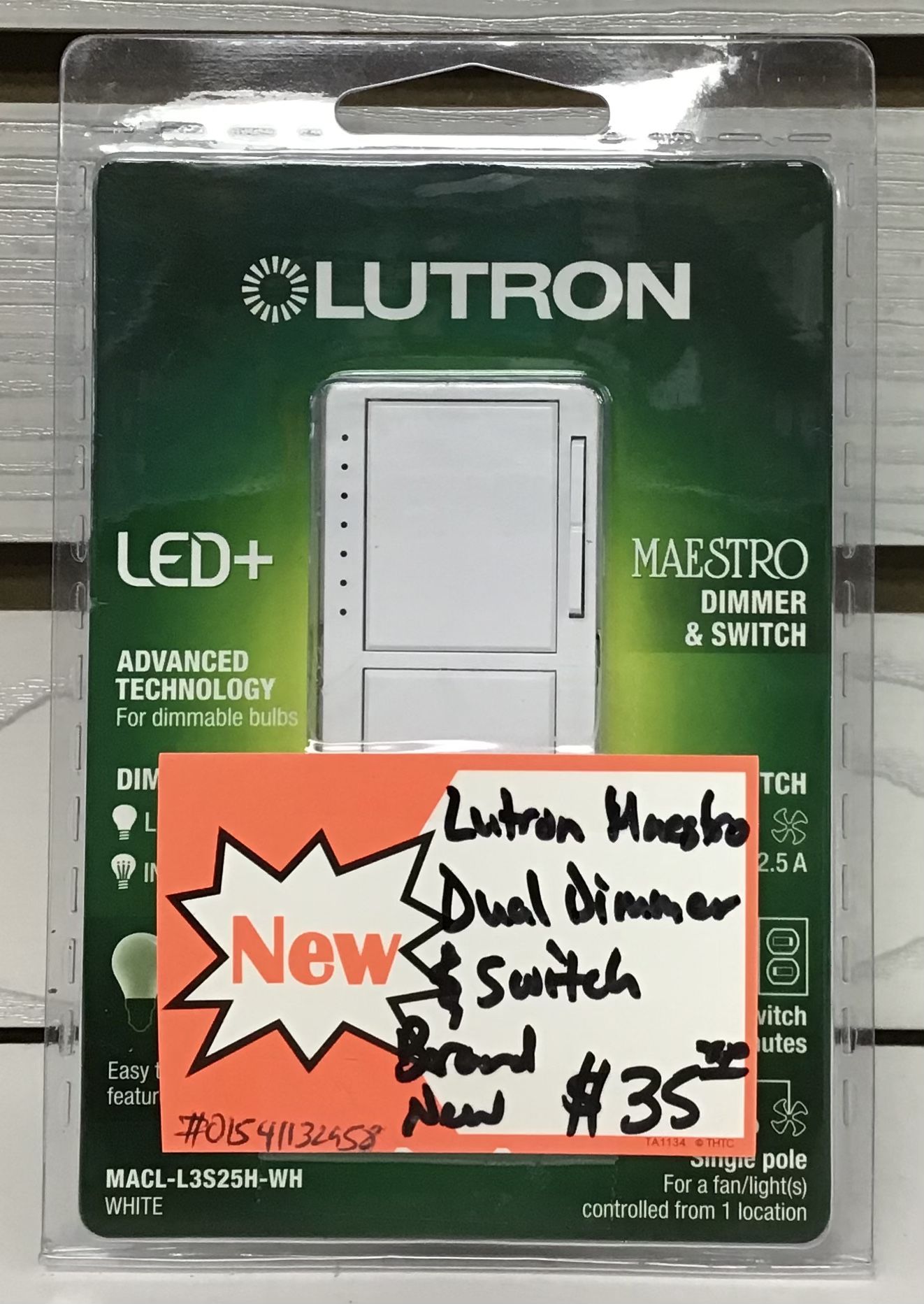 Lutron Maestro Dual Dimmer & Switch Brand New