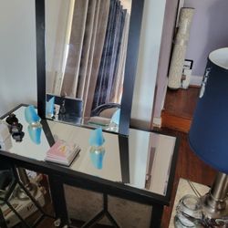 Black Mirror Cabinet & Mirror Set