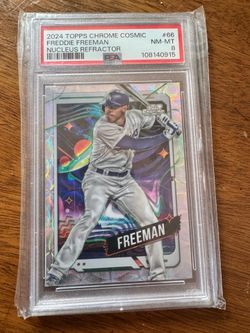 2024 TOPPS Chrome Cosmic Freddie Freeman Nucleus Refractor PSA8