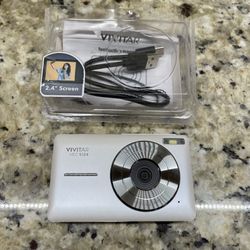 VIVITAR PopSnap Digital Camera VEC S124 2.4" Screen 1080 HD 16x Zoom WHITE 44MP