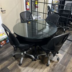 Kitchen Table With Office Chairs 