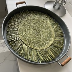 Large 20” Metal Tray With Placemat