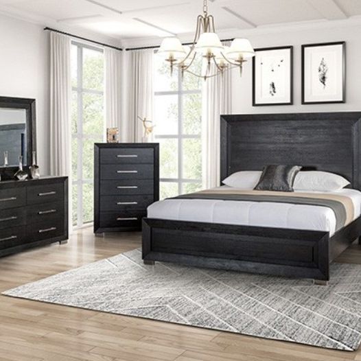 Brand New Black 4pc Queen Bedroom Set (Available In California & Eastern King)