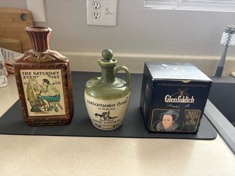 Vintage Whiskey Decanter and Bottle Lot of 3