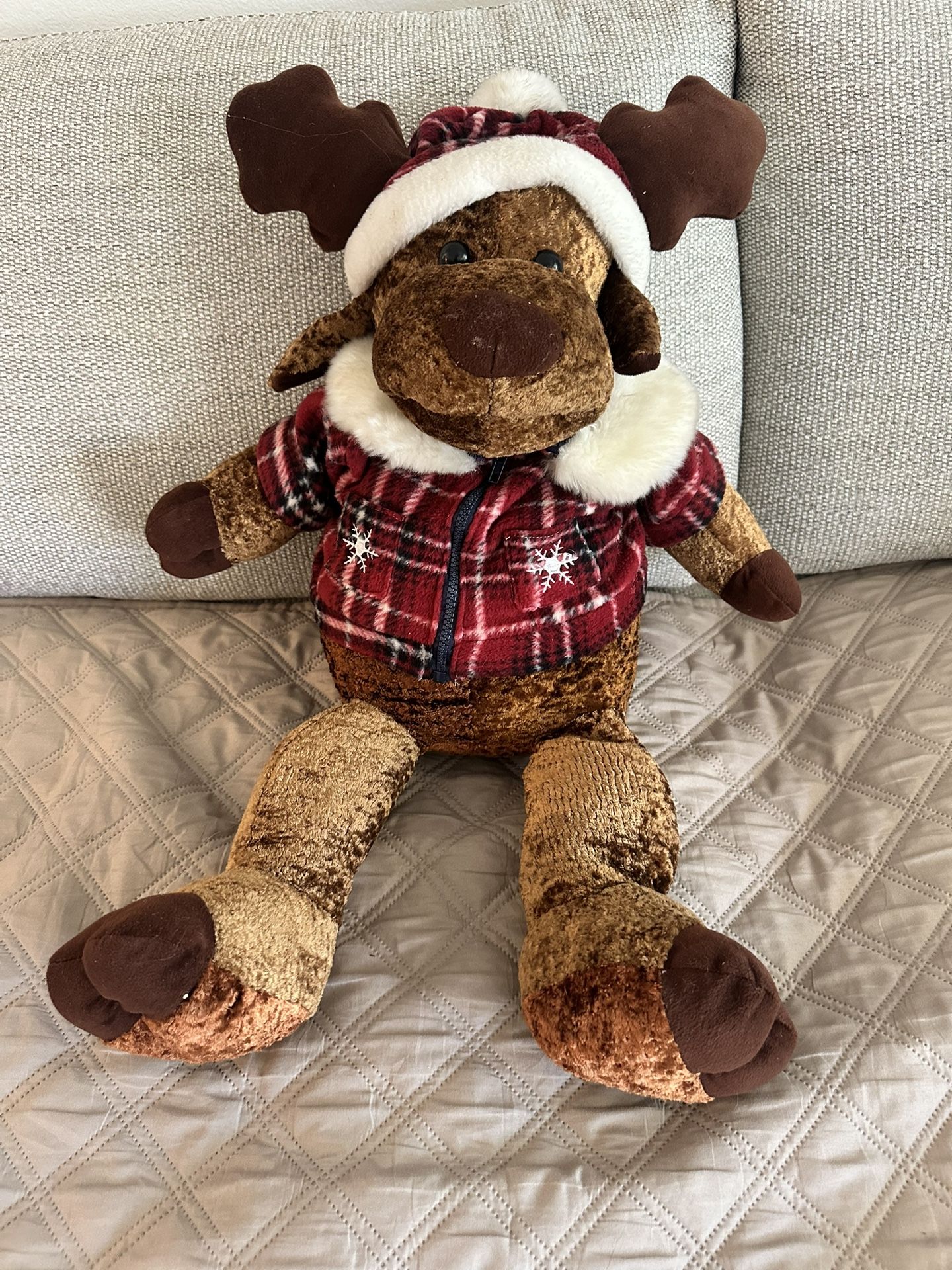 Large Christmas Reindeer Stuffed Animal