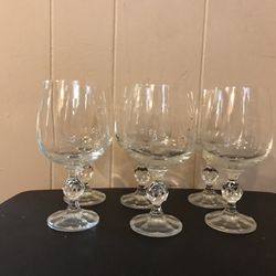 Six Crystal Glasses 