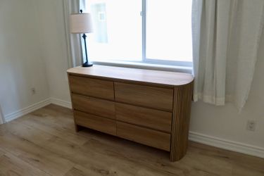 Fluted 6-Drawer Dresser Curved Silhouette