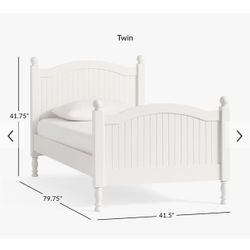Pottery Barn White Twin Bed With Bunkie board