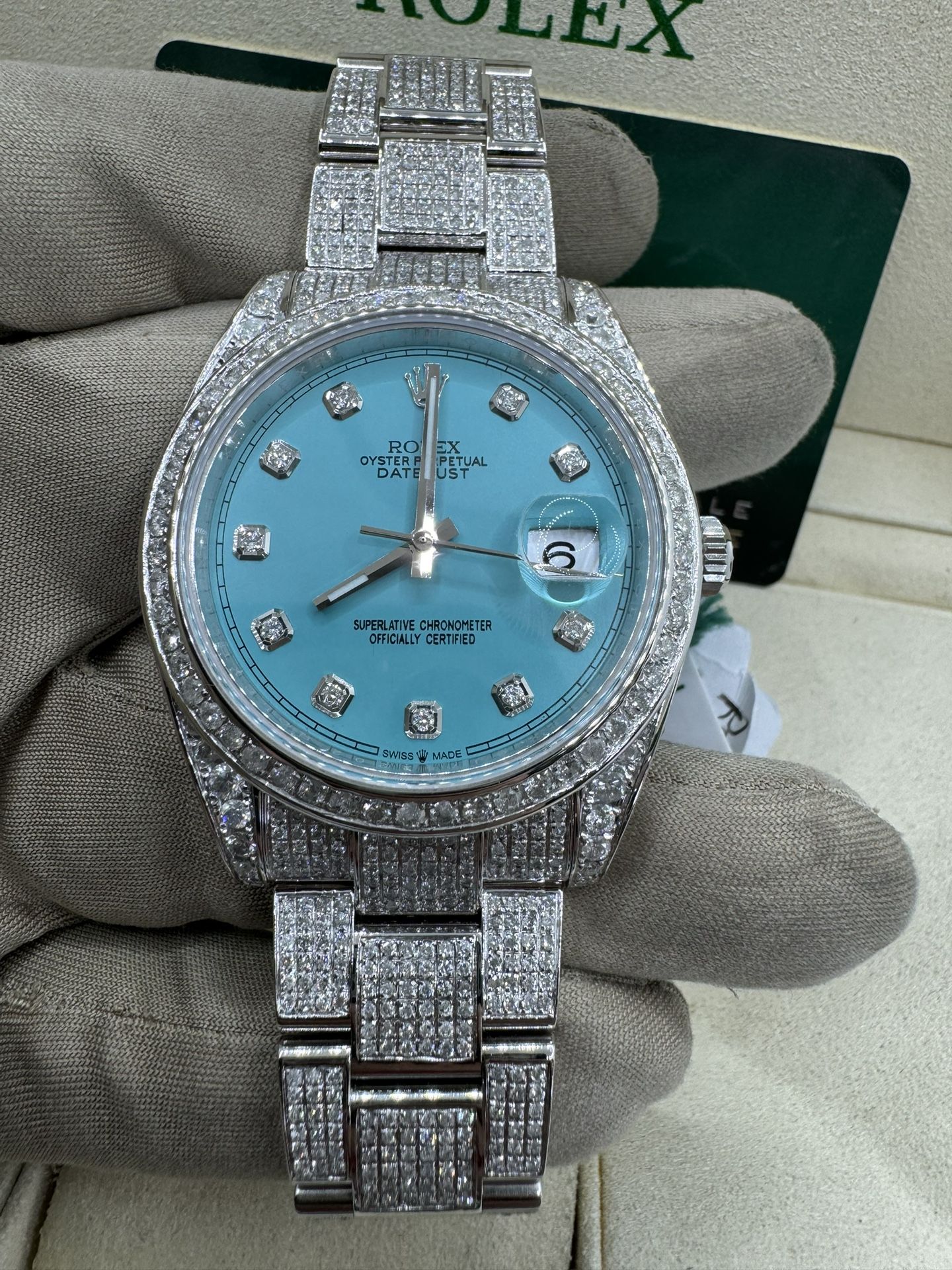 New 2024 Rolex Datejust 41 Bussdown Tiffany (COMPLETE SET)