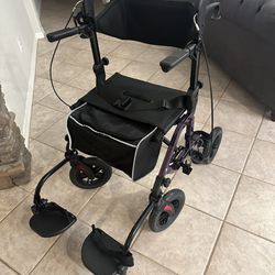Wheelchair Transport Chair And Walker 2 In 1 / Foldable 