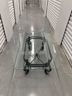 Glass Top Wrought Iron Coffee Table