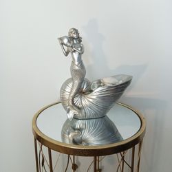 Silver Mermaid Statue 