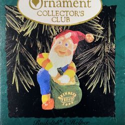 Hallmark Keepsake Ornament Collector's Club 1996 Miniature 'Rudolph's Helper' El