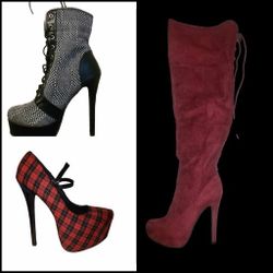 Heels, Size 8, Stilletto, Thigh-high Boots, Pumps