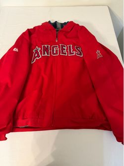 Size 2XL-Majestic  Anaheim Angels Logo Jacket Red Insulated Therma Base Pockets