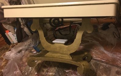  Desk Gilded Base Footrest Vintage Rare Empire era- Midcentury