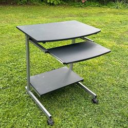 Small Space Computer Desk Rolling Cart With Storage