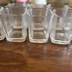 Shot Glasses New Square 12 Pieces Heavy Glass