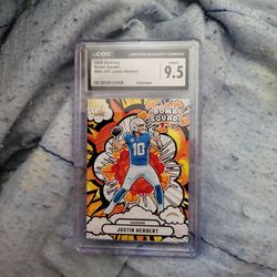 Justin Herbert 2025 Donruss bomb squad CGC 9.5