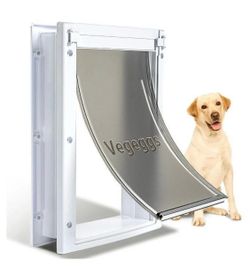 Plastic Pet Door with Magnetic Pet Door and Lock Panel Dog Door New, Open Box Size Large for Pets up to 100 Pounds, 10 1/8" x 15 3/4
