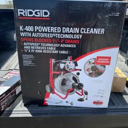 RIDGID
K-400 AutoFeed Drain Cleaning Snake Auger 120-Volt Drum Machine and C-45IW 1/2 in. x 75 ft. Cable + Tool Set & Gloves