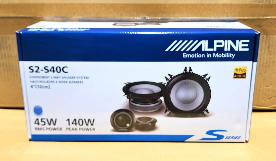 Alpine S Series Car Speakers Set 4" Component System 4x6" Adapters 140 Watts S2-S40C 🚨 Payment Options Available 🚨 No Credit Needed 🚨