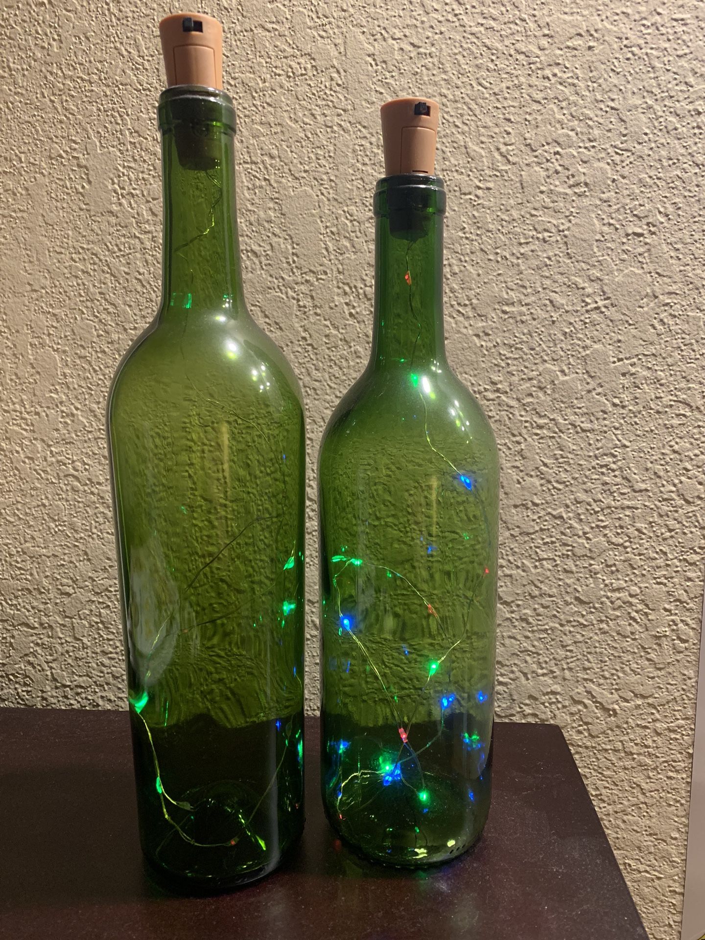 Decorative Bottles With LEDs Set of 2