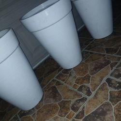 3 White Plant Vases $5 EACH