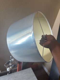Large Drum Lamp Shade silver/chrome