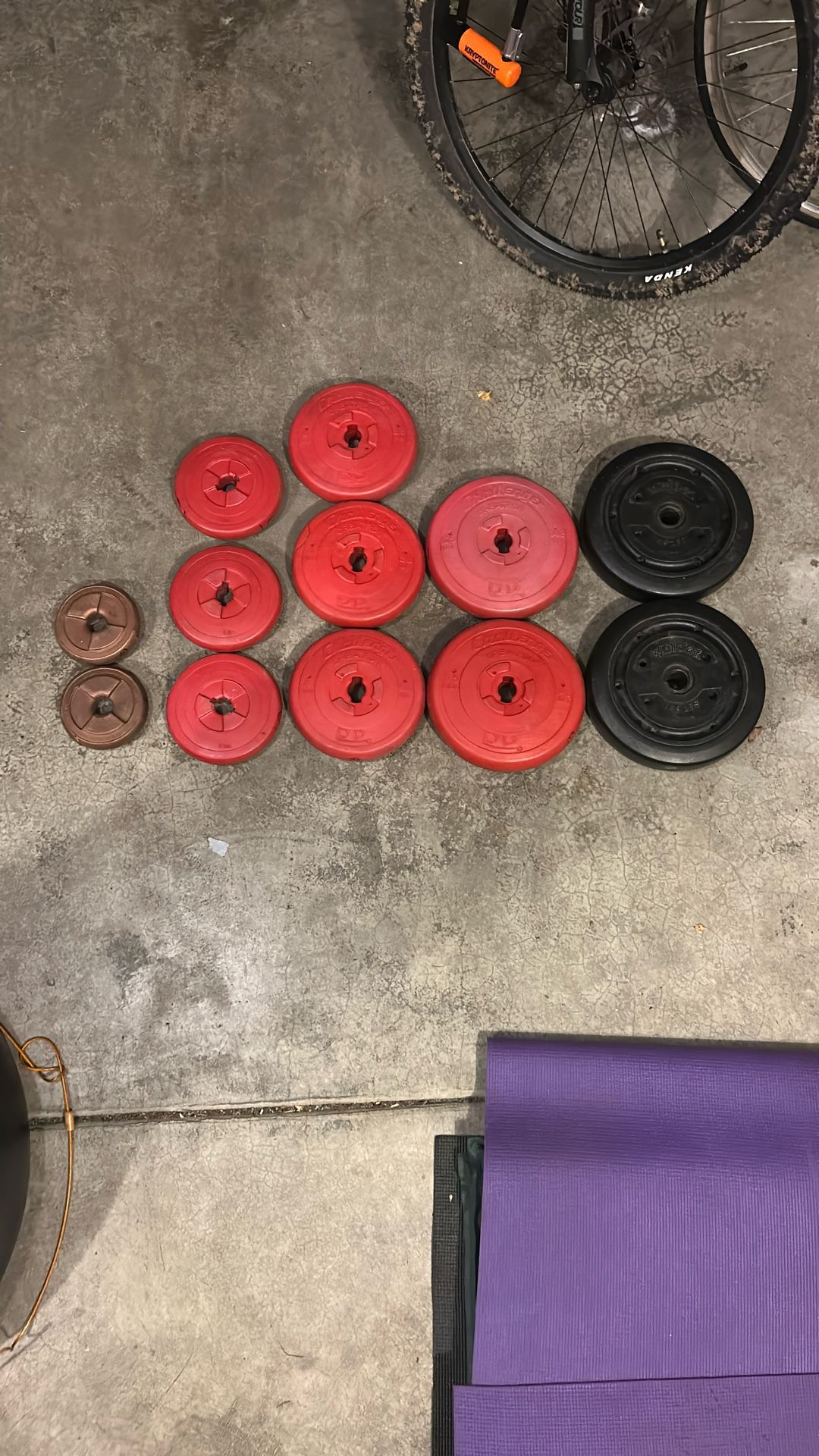 100lb/46kg Of 1in Weight Plates For Powerlifting, Weightlifting, Working Out, Home Gym, Commercial Gym, Fitness Exercise