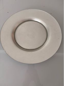 Decorative  glass dishes Pewter Silver Charger glass Plates (13"):