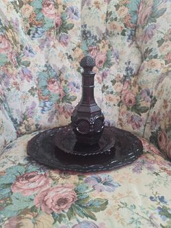 Vintage Avon Cape Cod Wine Decanter, Plate And Platter
