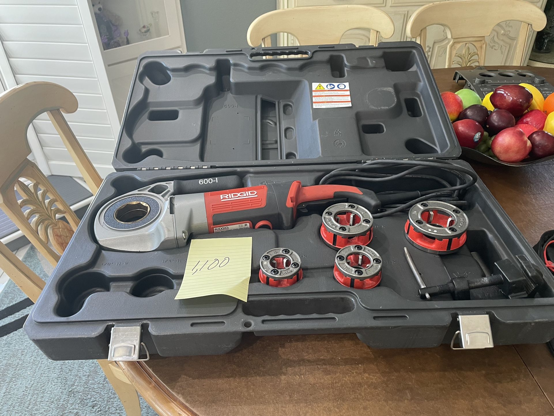 Ridge 44918 model 600 I handheld power drive kit pipe, threading machine