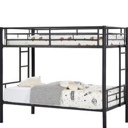 Black Metal Frame Bunk Bed