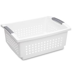 Sterilite Large Stacking Basket White