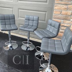 New 4 Gray Bar Stools 