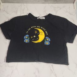 Obsessive Love “To the Moon and Never Back” Graphic Crop Tee – Size XS
