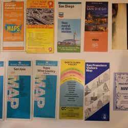 Lot of 12 California area maps