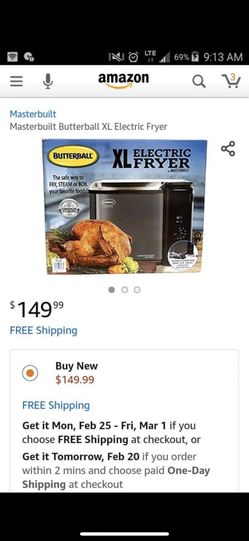 Butterball electric fryer size XL