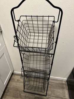 3 Tier Metal Basket Stand for Fruits Vegetables Bakery Plants Decorations