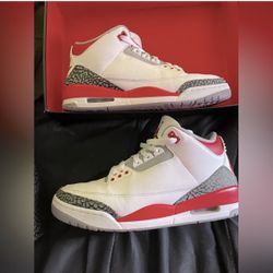 Jordan Retro 3s “Fire Red” Size 10