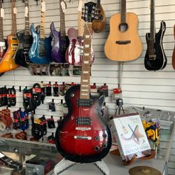 39 Inch Black Burst Barrel Red Electric Guitar