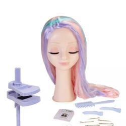 New CGH Cute Girls Hairstyles Wig W/styling  Head Multicolor  Hair 12”