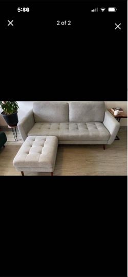 Mid-Century Modern Sofa with Ottoman