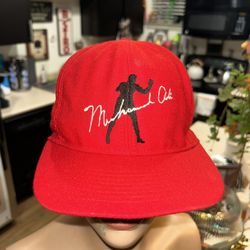 MUHAMMAD ALI -Nutmeg Old Stock Snap Back Autograph Style Vintage Hat 