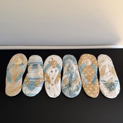 Handcrafted Fabric Flip Flop Tabletop Runner Wall Hanging Beach Coastal Decor