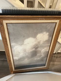 Framed Wall Art Clearance, Luxury Landscape Floral Cloud Nature Artwork, Vintage Inspired Home Decor, Wood Frame Art, $25 Each