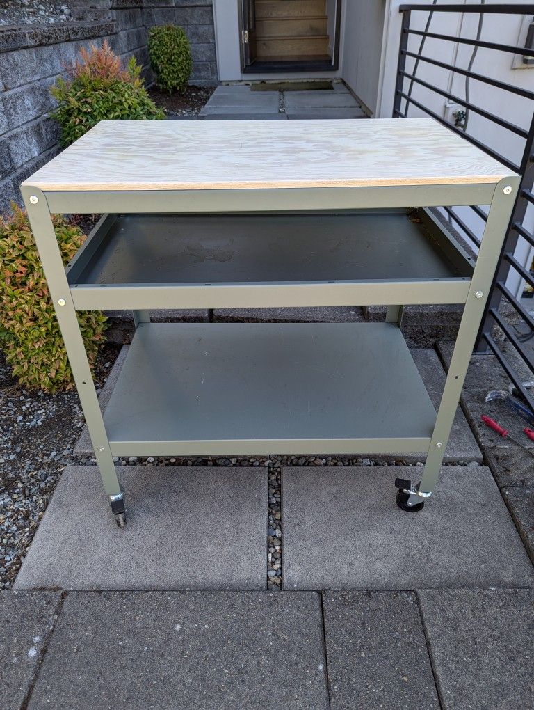 Used Ikea Bror Utility Rolling Cart, Green