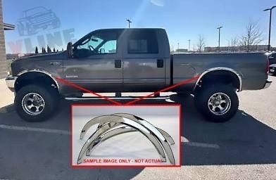 LA Zona Auto Parts 1999 to 2007 Ford F250 F350 Chrome Fender Trim Moldura Guardabarros Spoiler Cromado